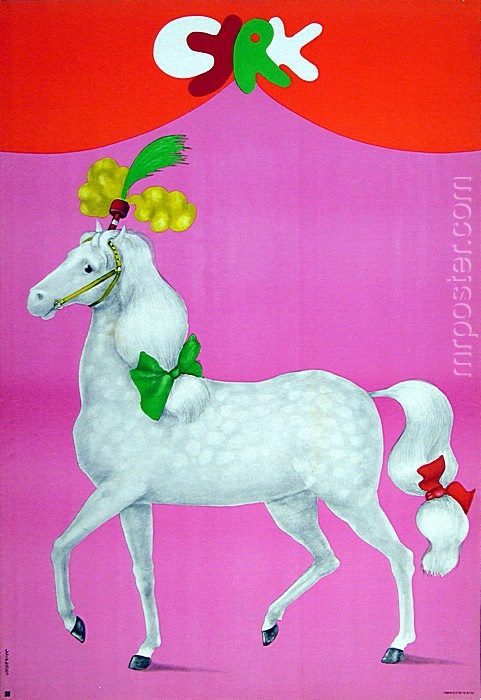 Cyrk (Circus) White Horse with Bows
